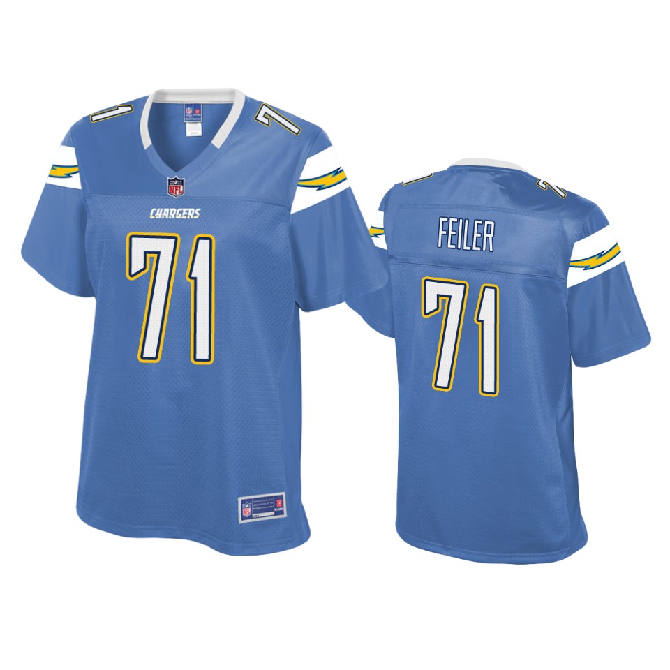 women chargers matt feiler powder blue pro line jersey