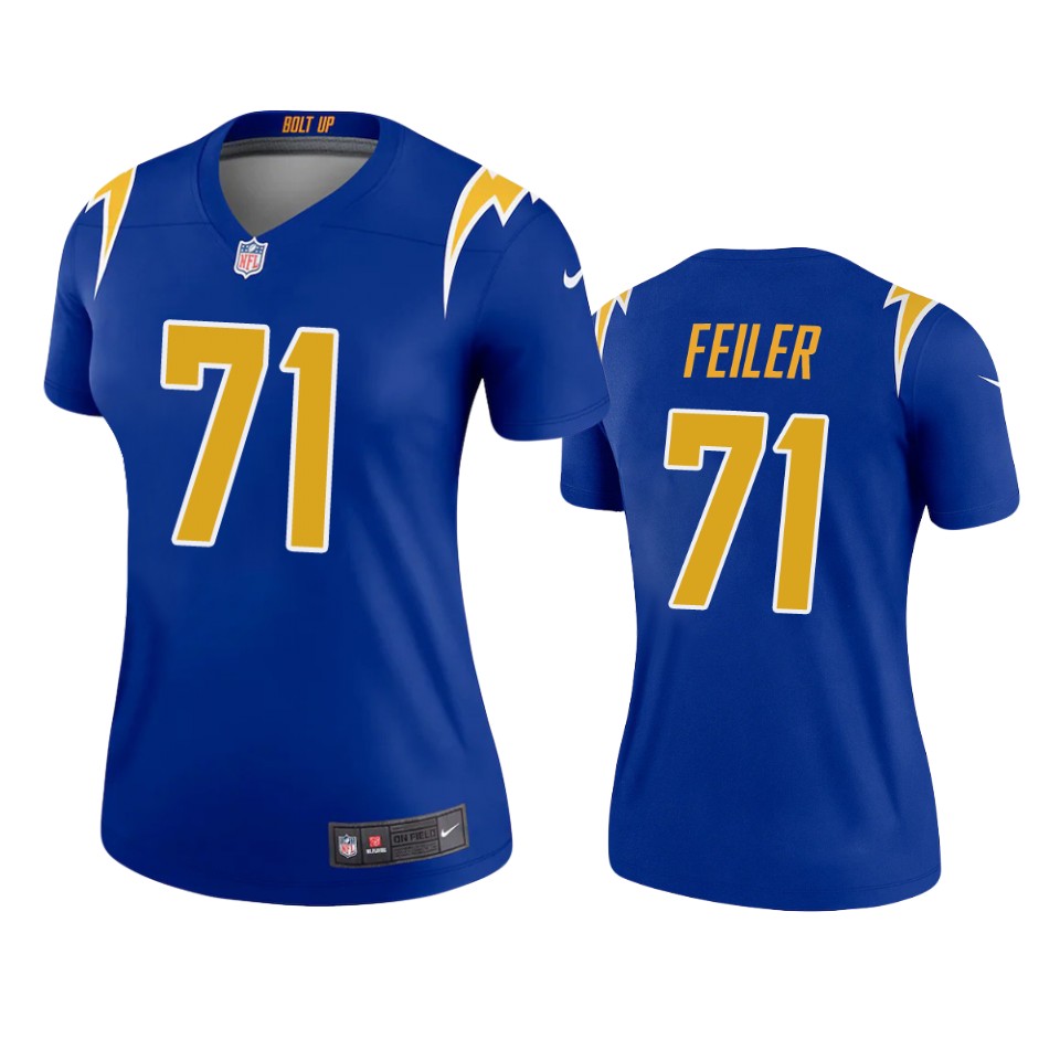 women chargers matt feiler royal legend jersey