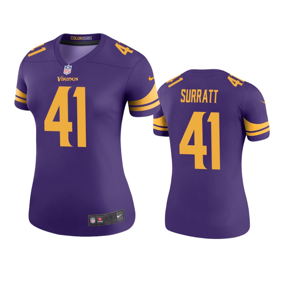 women chazz surratt vikings purple color rush legend jersey