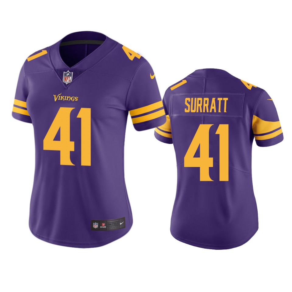 women chazz surratt vikings purple color rush limited jersey