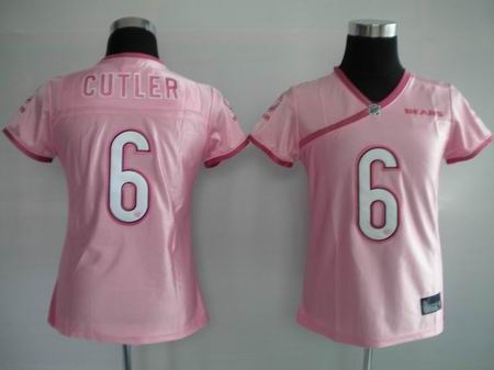 women chicago bears 6 jay cutler pink