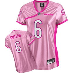 women chicago bears 6 jay cutler pink jersey
