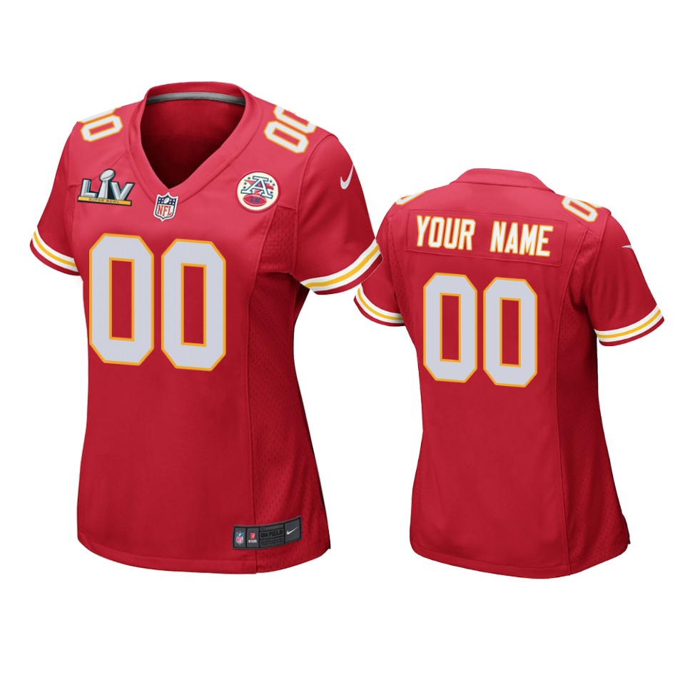 women chiefs custom red super bowl lv game jersey