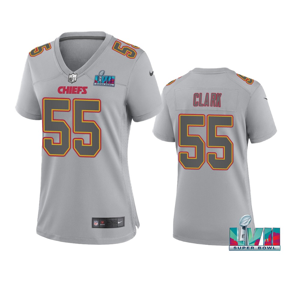 women chiefs frank clark gray super bowl lvii atmosphere jersey