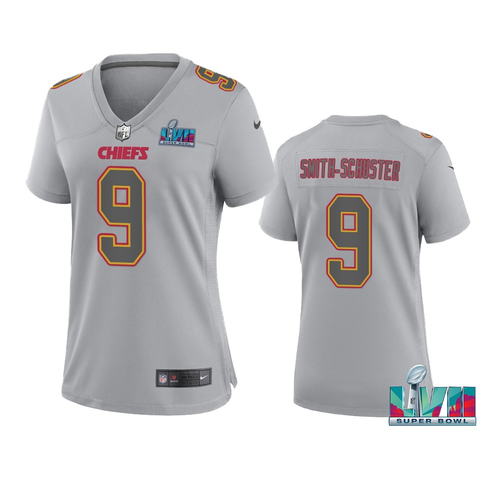 women chiefs juju smith schuster gray super bowl lvii atmosphere jersey
