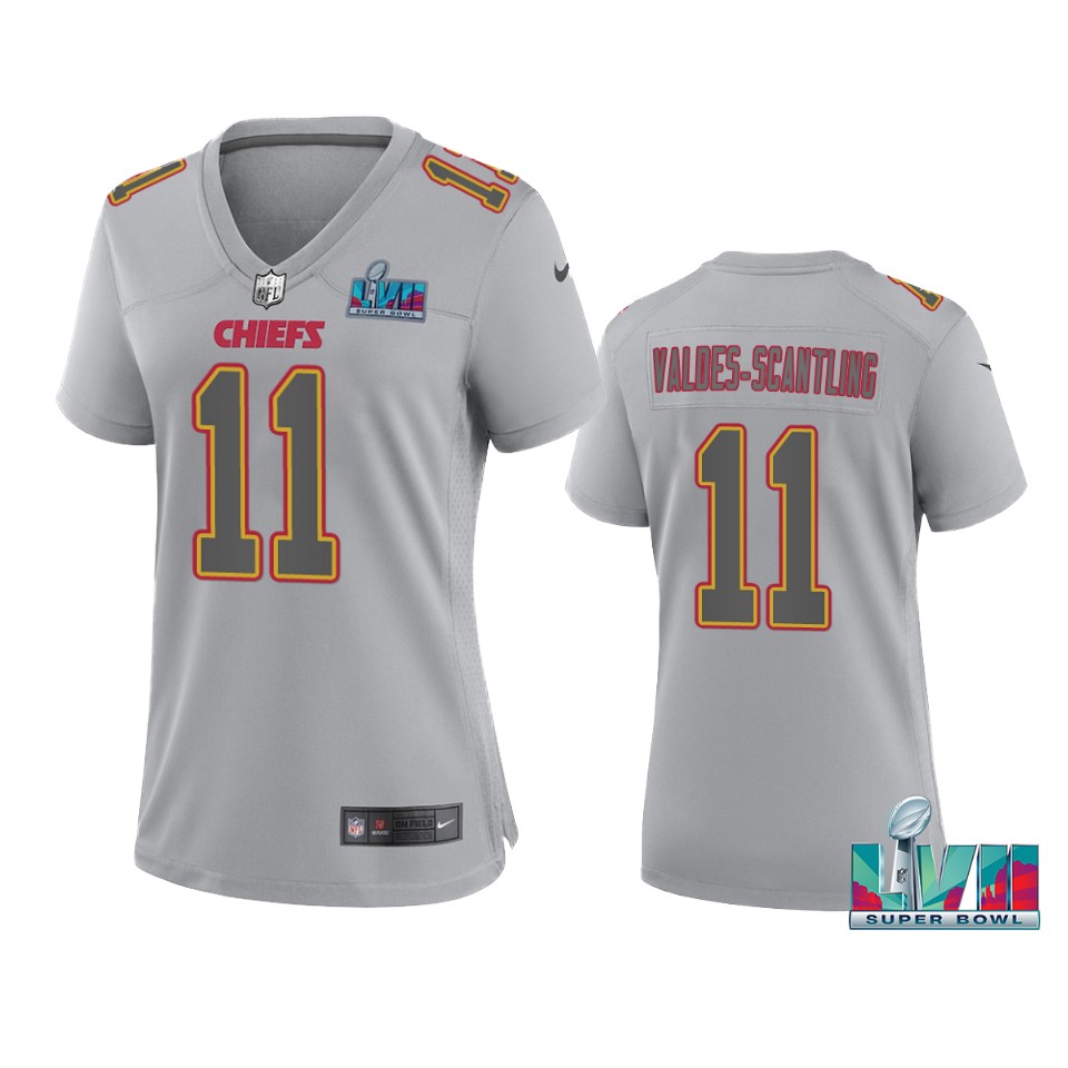 women chiefs marquez valdes scantling gray super bowl lvii atmosphere jersey