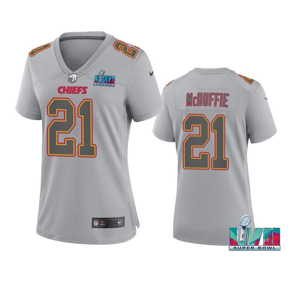 women chiefs trent mcduffie gray super bowl lvii atmosphere jersey