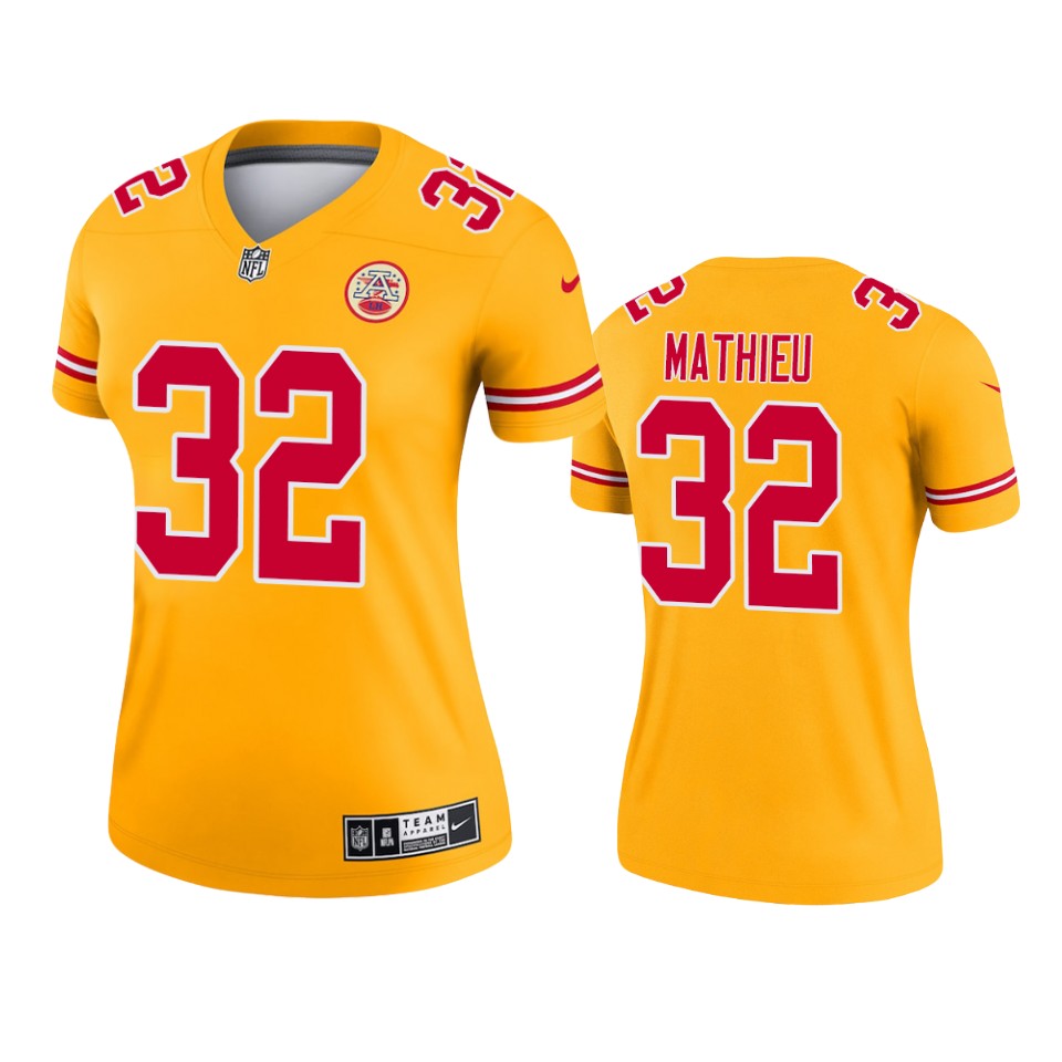 women chiefs tyrann mathieu gold inverted legend jersey