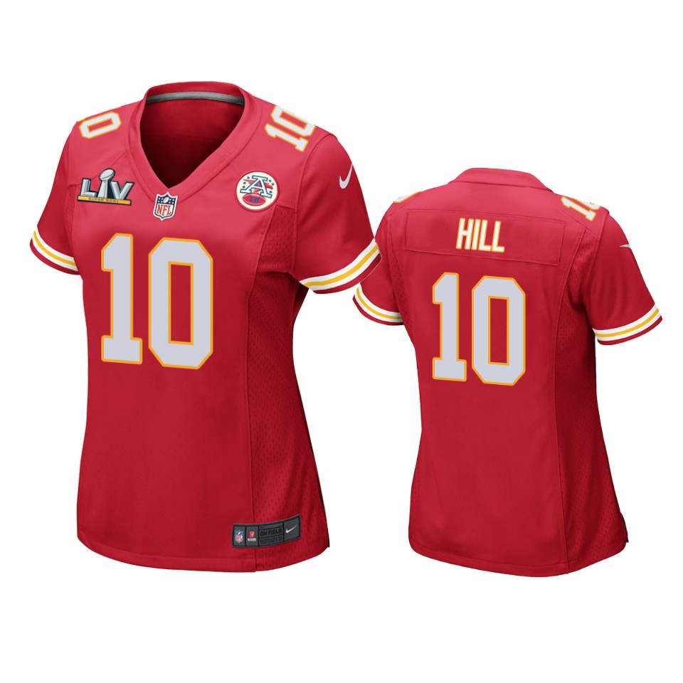women chiefs tyreek hill red super bowl lv game jersey