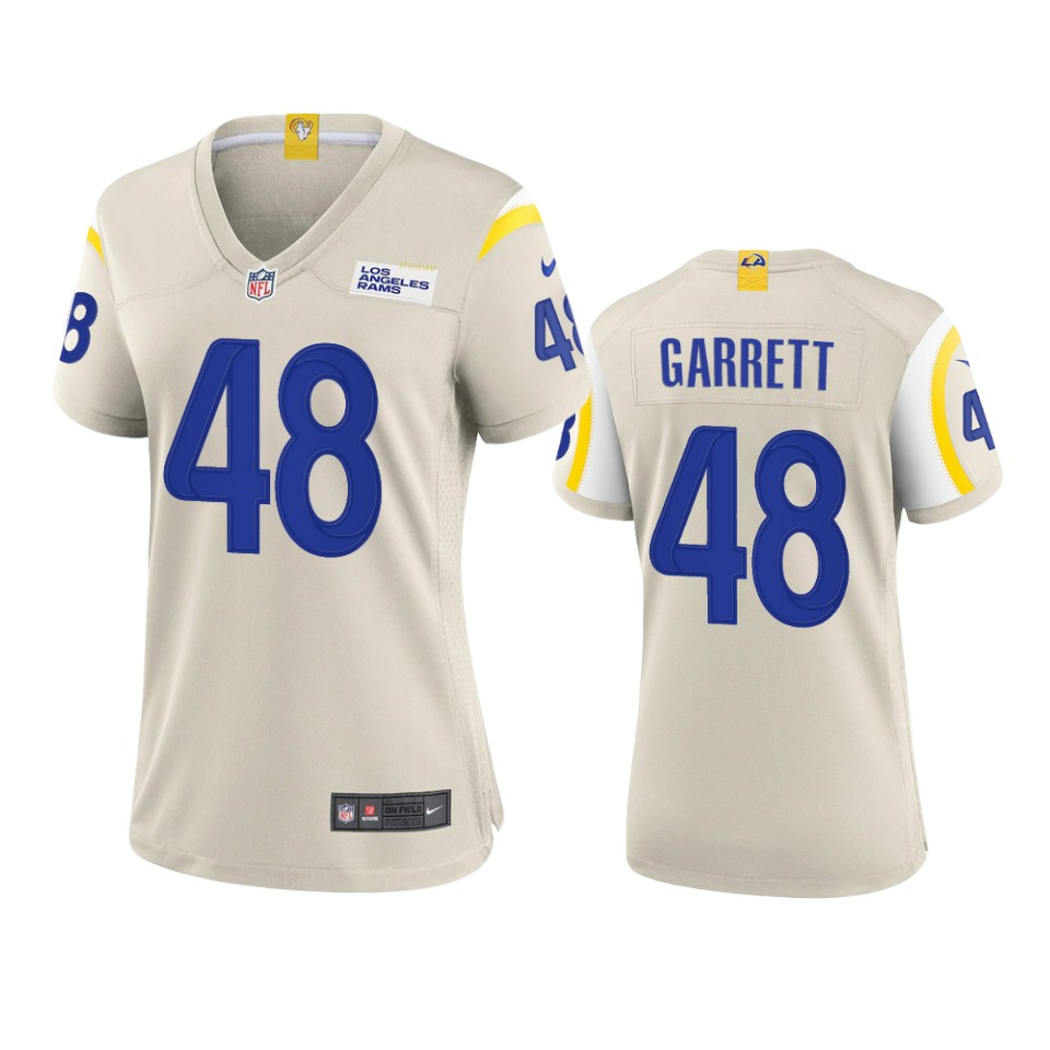 women chris garrett rams game bone jersey