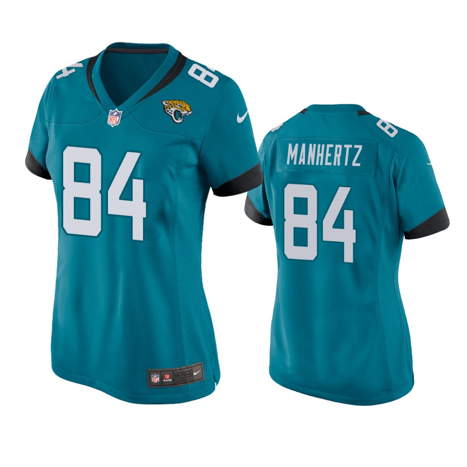 women chris manhertz jaguars game teal jersey