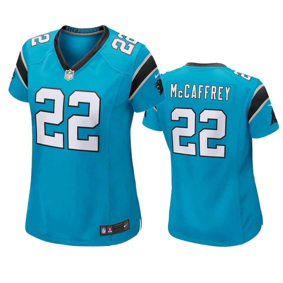 women christian mccaffrey panthers blue game jersey