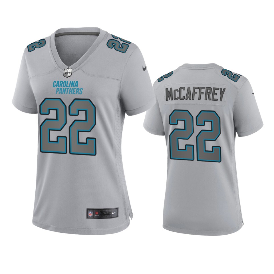 women christian mccaffrey panthers gray atmosphere fashion game jersey