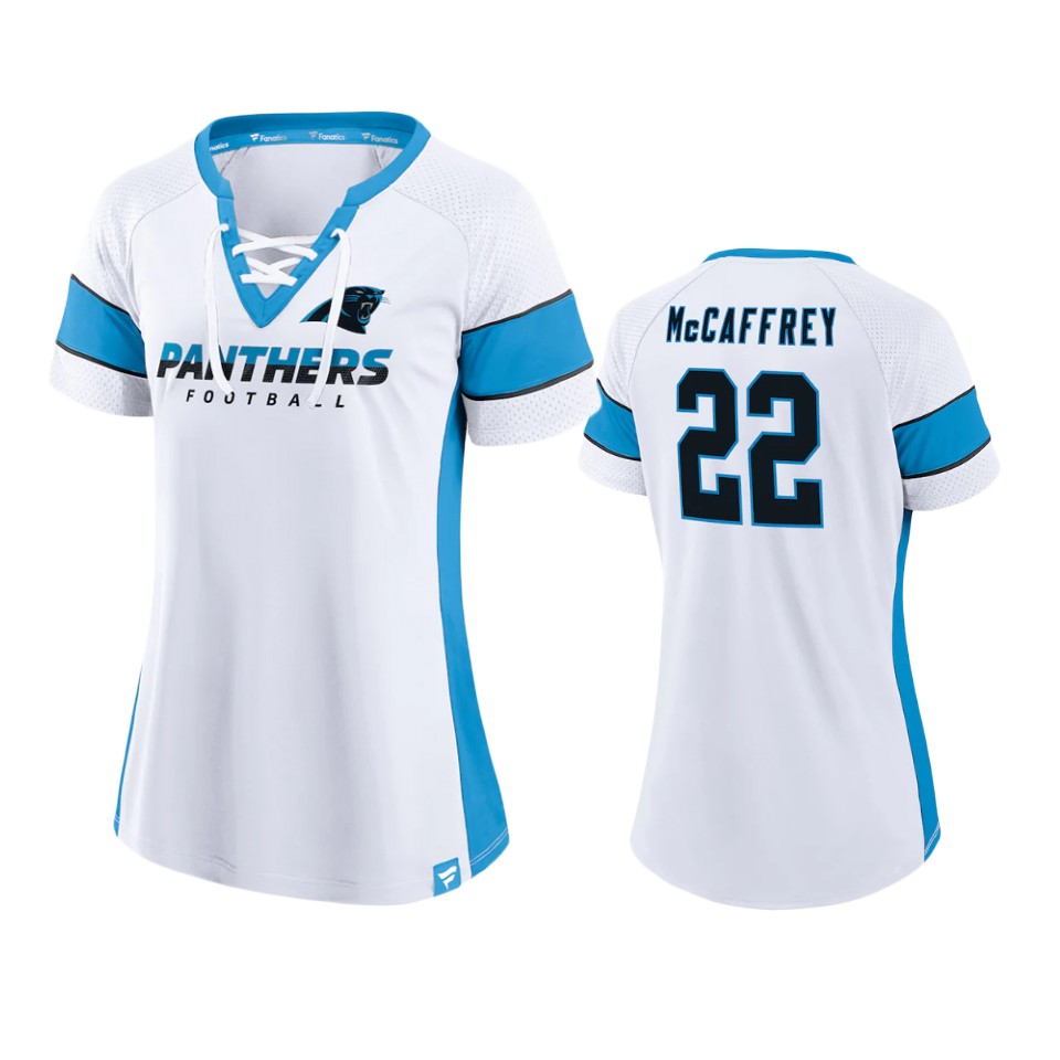 women christian mccaffrey white athena player t shirt