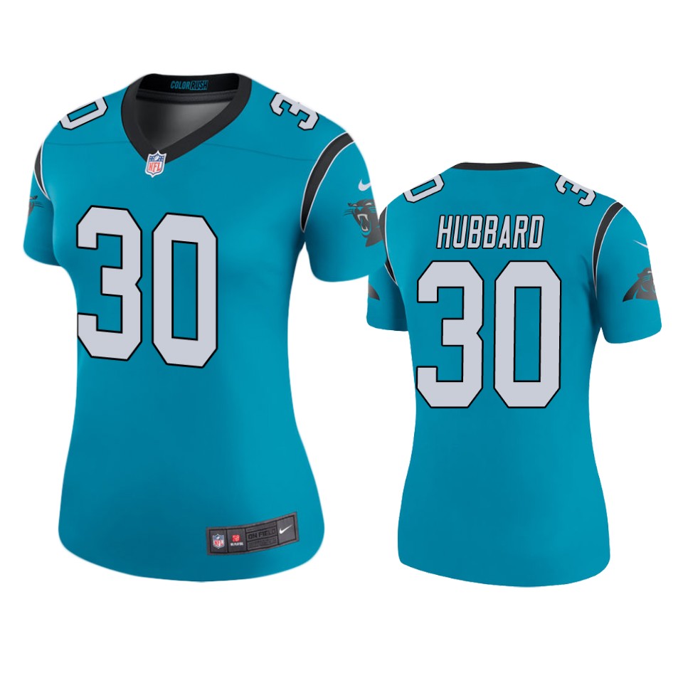 women chuba hubbard panthers blue color rush legend jersey