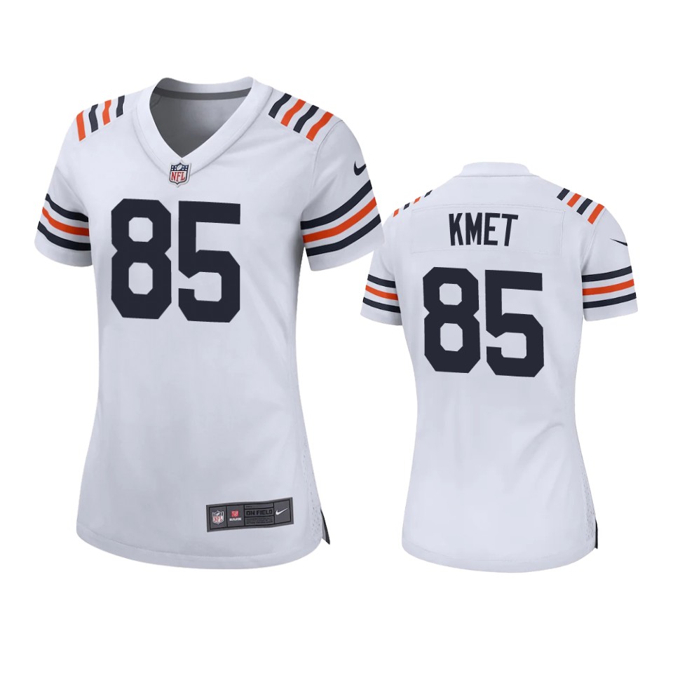 women cole kmet bears white game jersey