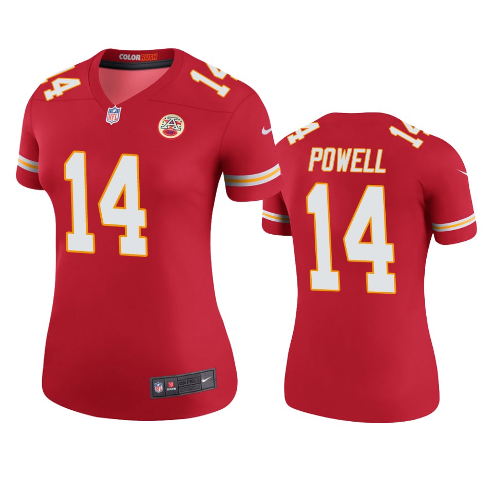 women cornell powell chiefs red color rush legend jersey