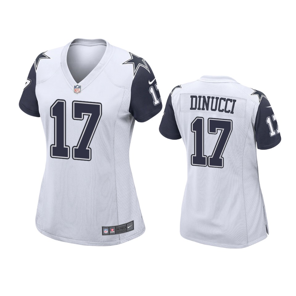 women cowboys ben dinucci alternate game white jersey