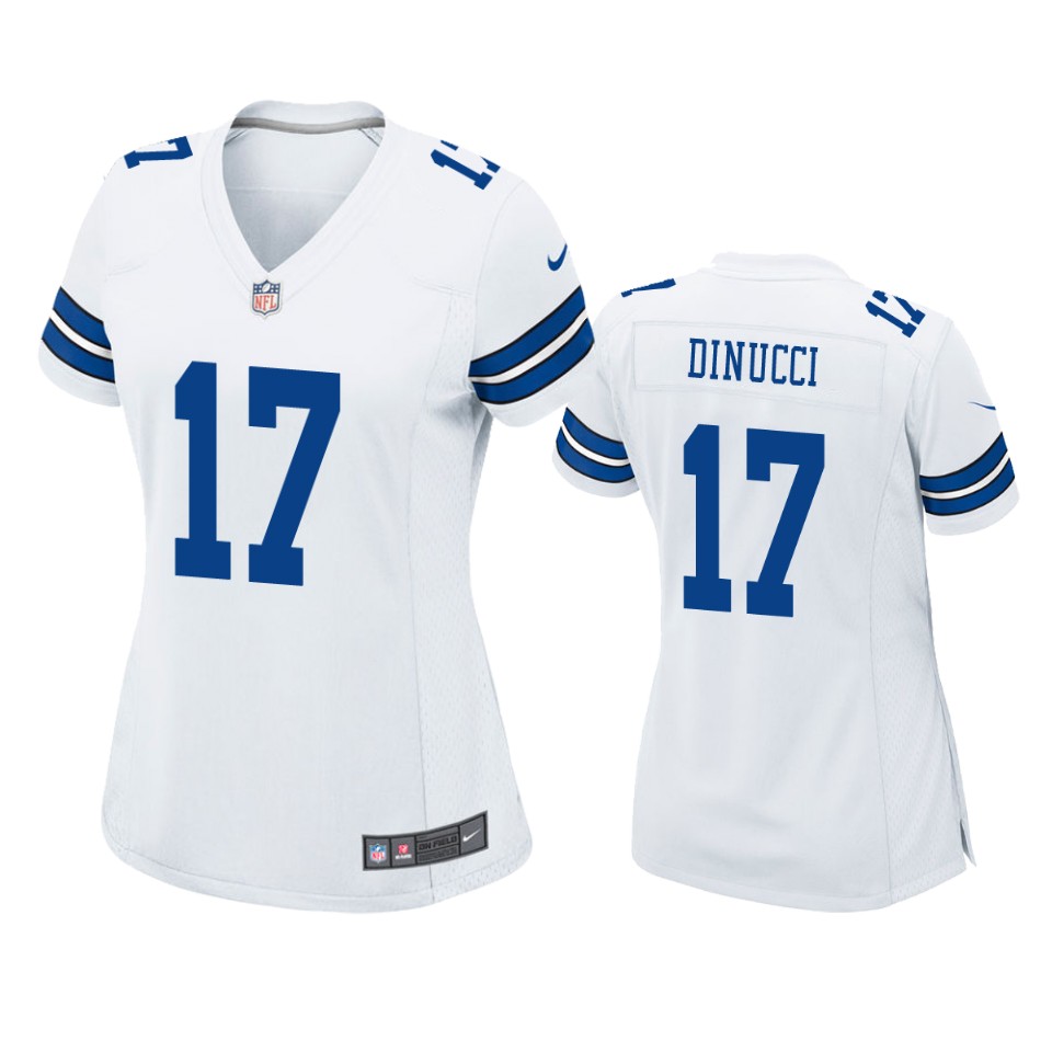 women cowboys ben dinucci game white jersey