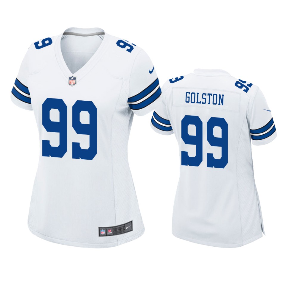 women cowboys chauncey golston game white jersey