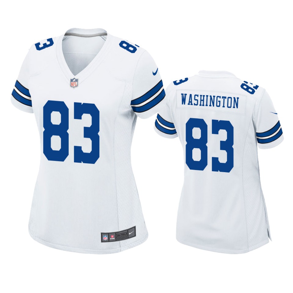 women cowboys james washington game white jersey