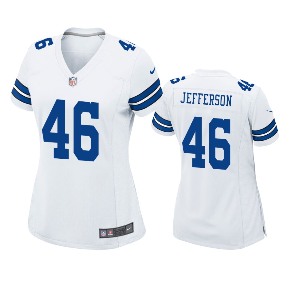 women cowboys malik jefferson game white jersey 0a