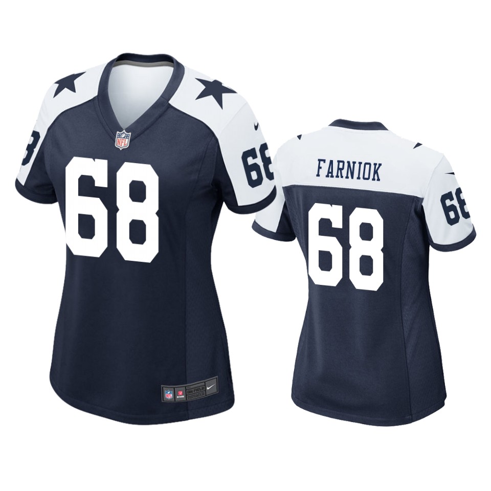 women cowboys matt farniok navy alternate game jersey