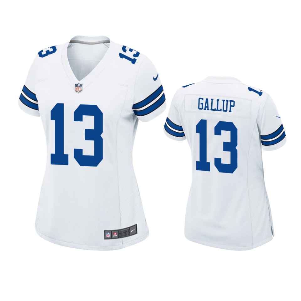 women cowboys michael gallup white game jersey