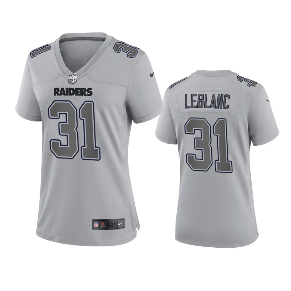 women cre'von leblanc raiders gray atmosphere fashion game jersey