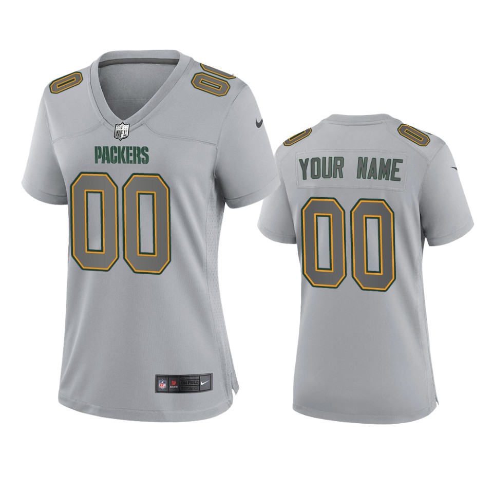 women custom packers atmosphere fashion game gray jersey