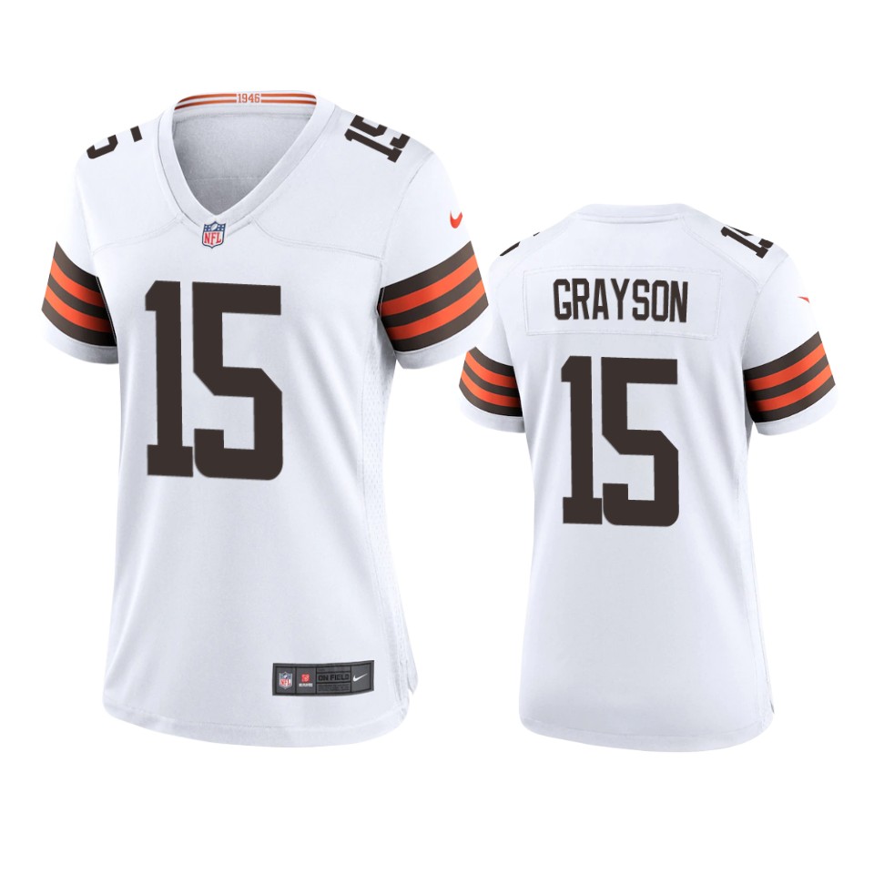 women cyril grayson browns game white jersey