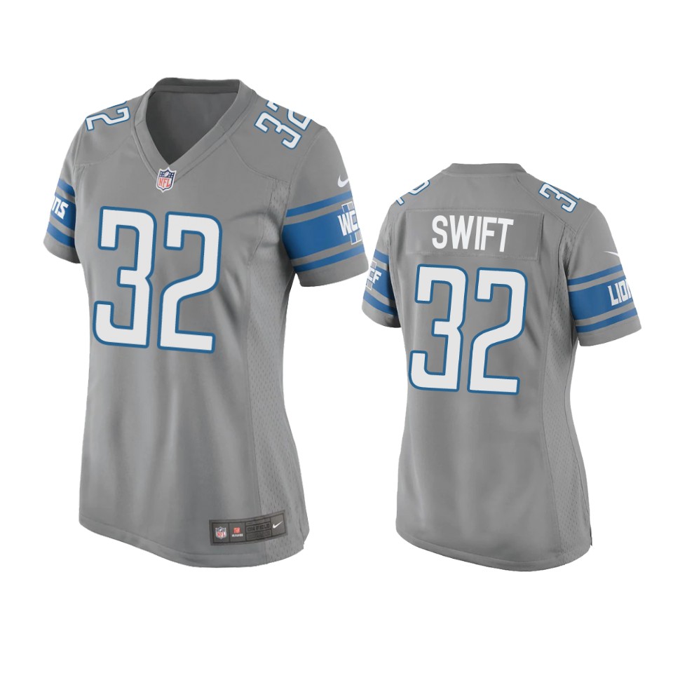 women d'andre swift lions game silver jersey