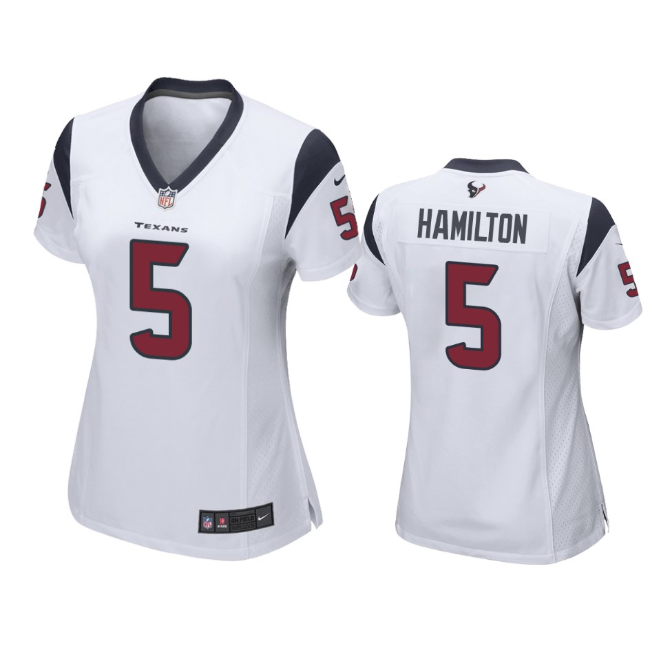 women daesean hamilton texans game white jersey