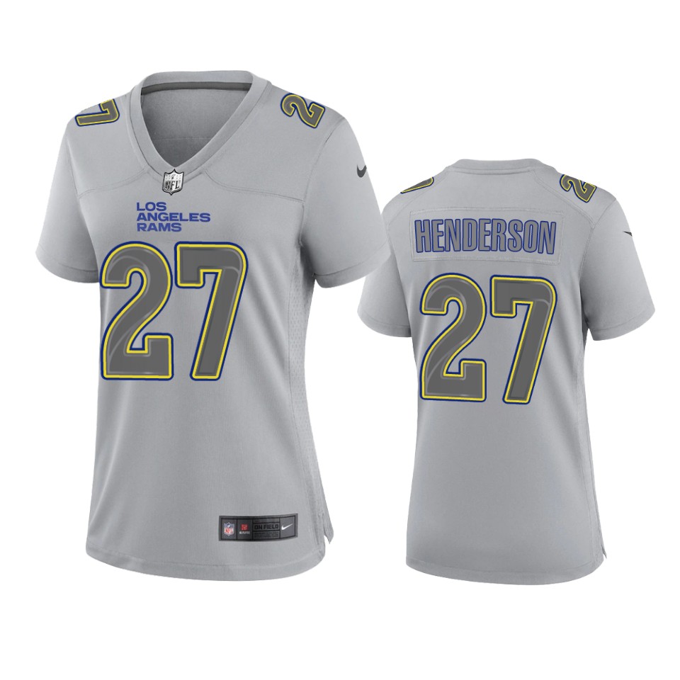 women darrell henderson rams gray atmosphere fashion game jersey