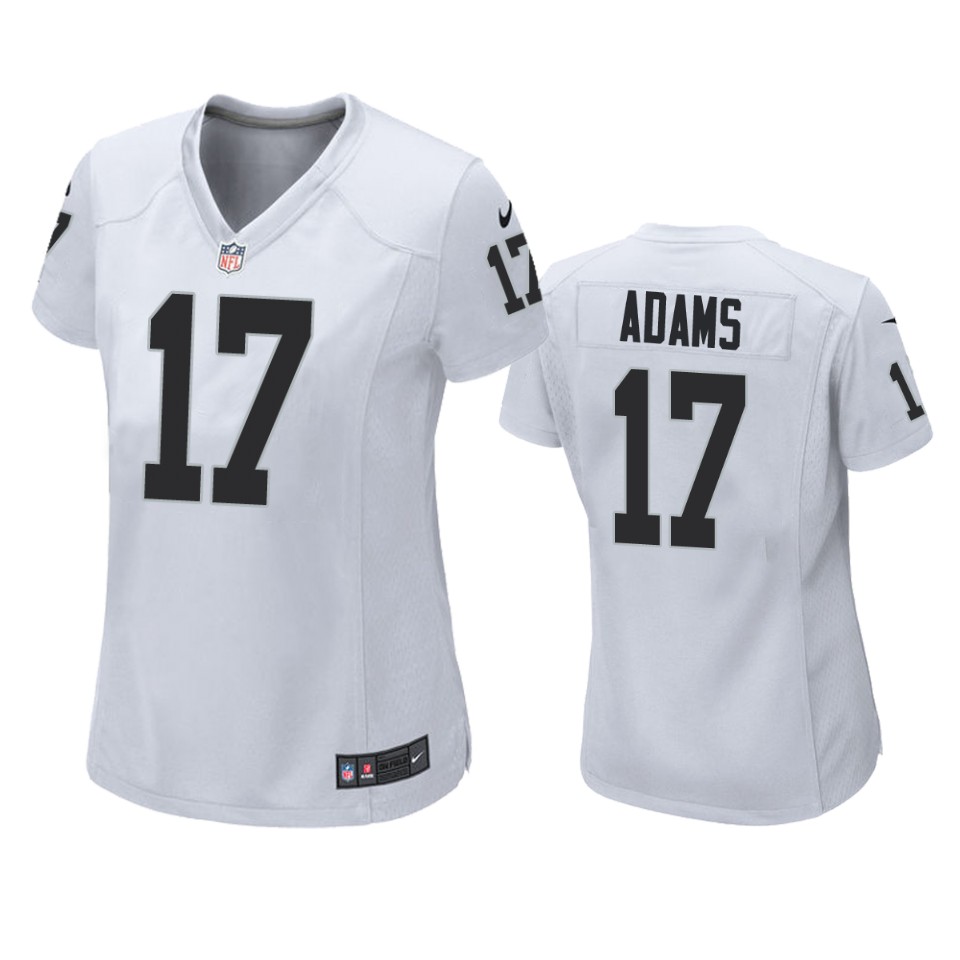 women davante adams raiders game white jersey