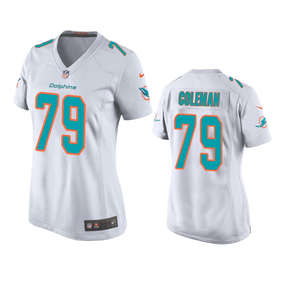 women dolphins larnel coleman white game jersey
