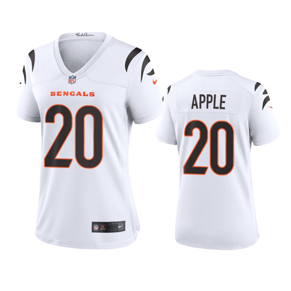 women eli apple bengals white game jersey