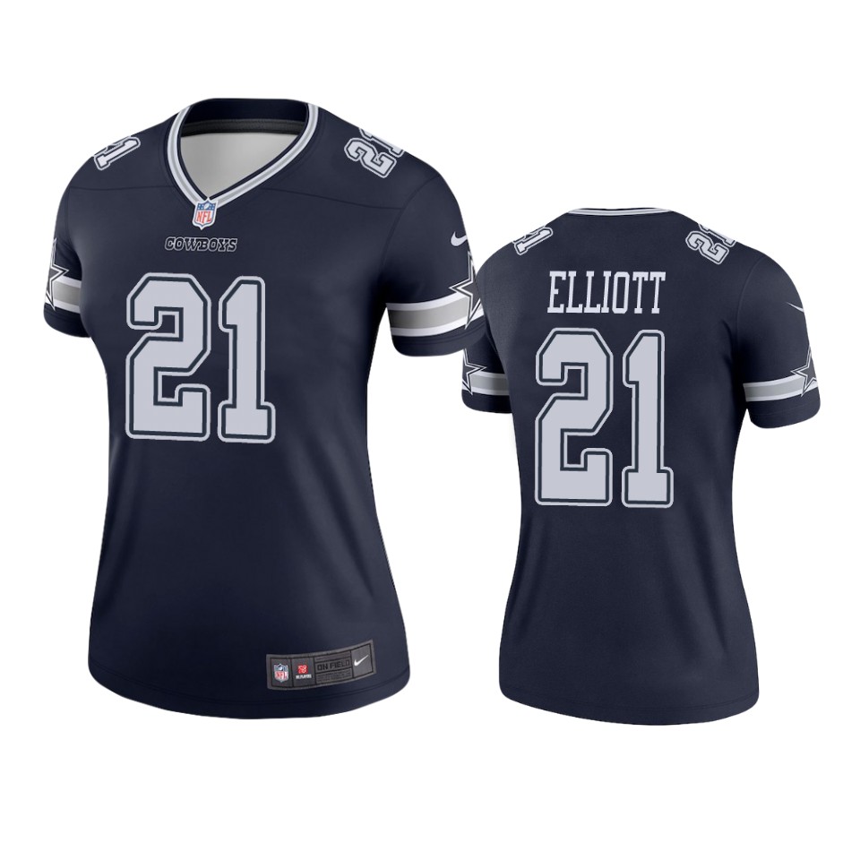 women ezekiel elliott cowboys navy legend jersey