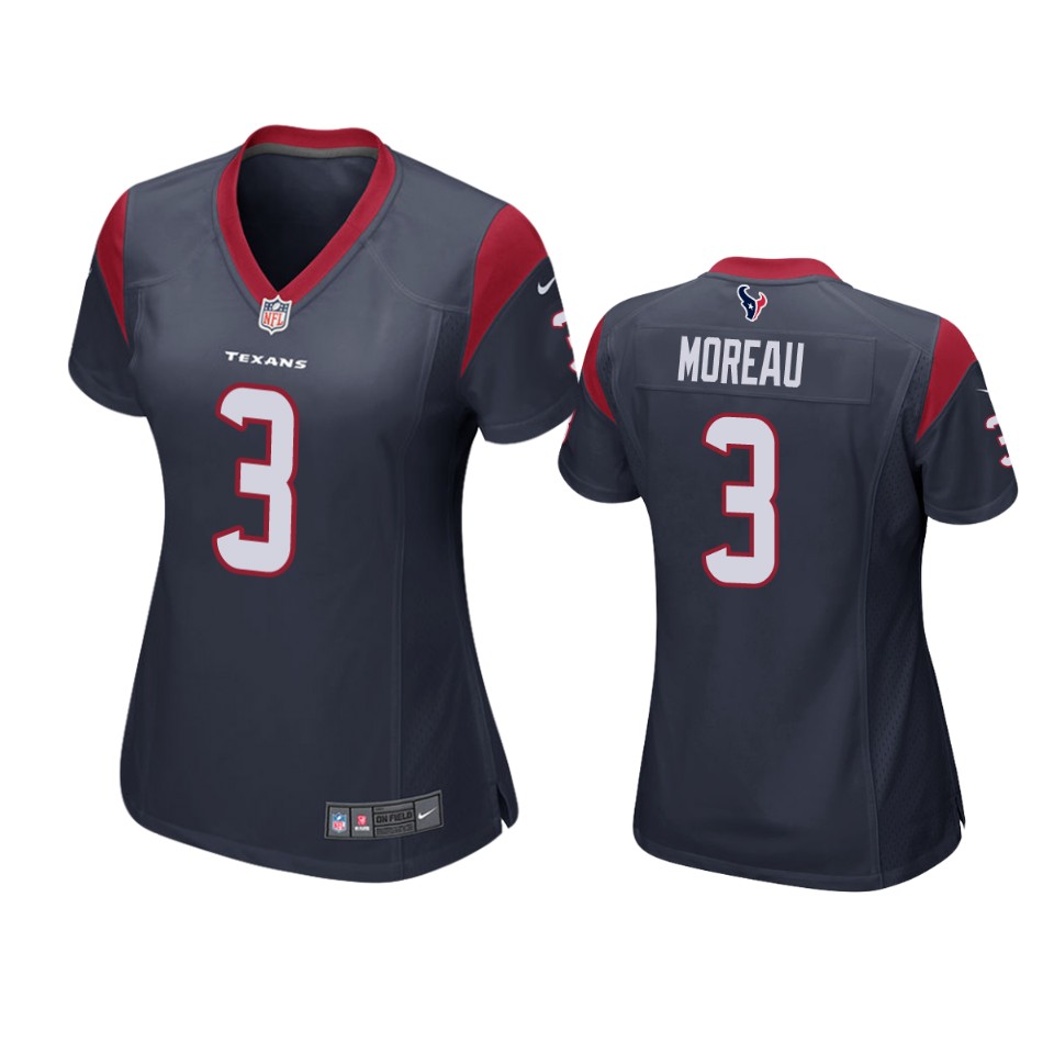 women fabian moreau texans game navy jersey
