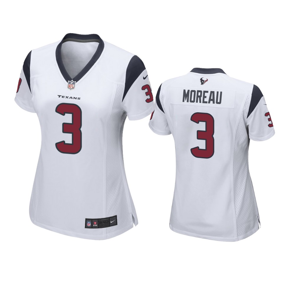 women fabian moreau texans game white jersey