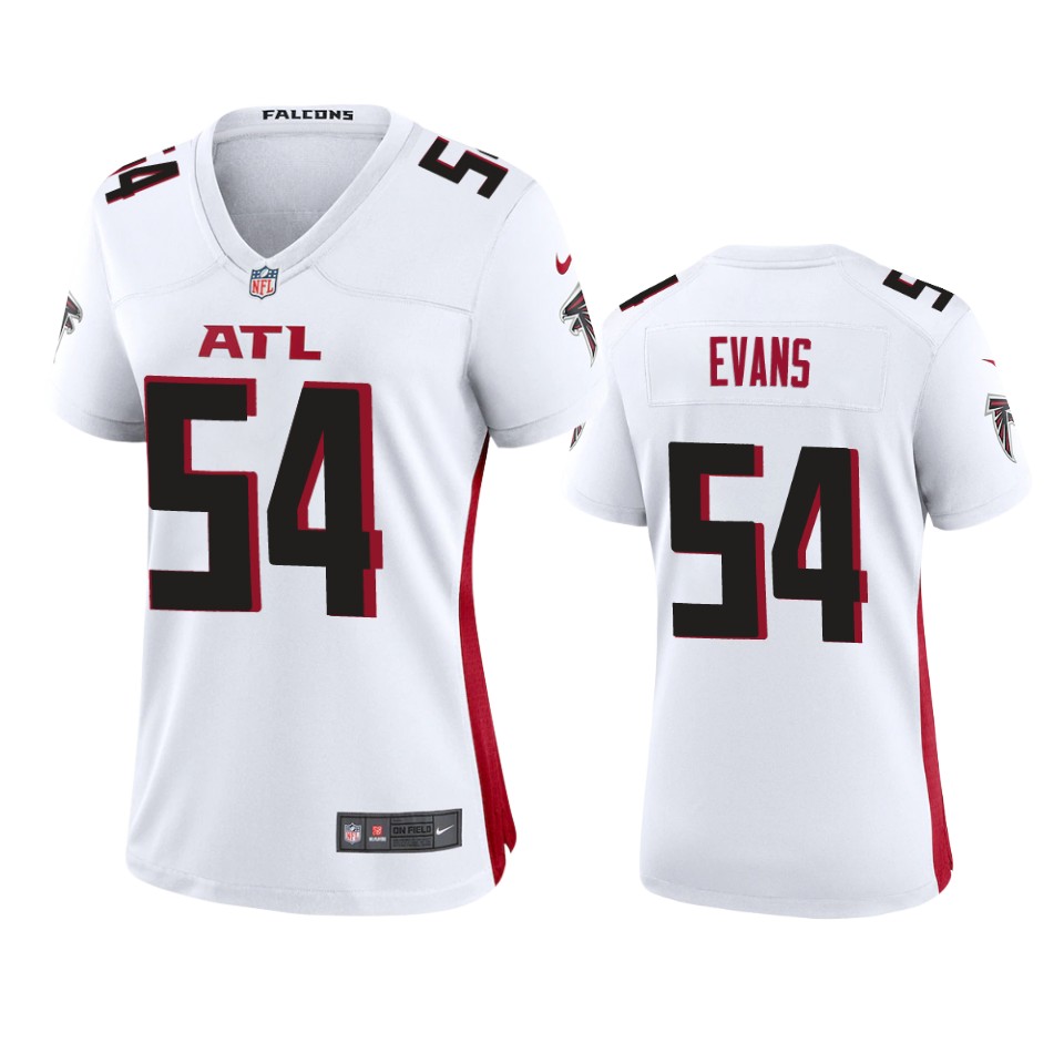 women-falcons-rashaan-evans-game-white-jersey