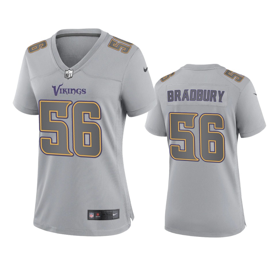 women garrett bradbury vikings gray atmosphere fashion game jersey