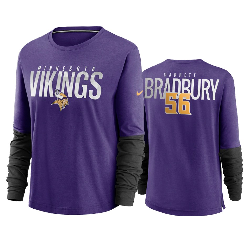 women garrett bradbury vikings purple city mascot breathe t shirt