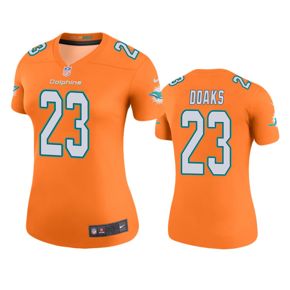 women gerrid doaks dolphins orange color rush legend jersey