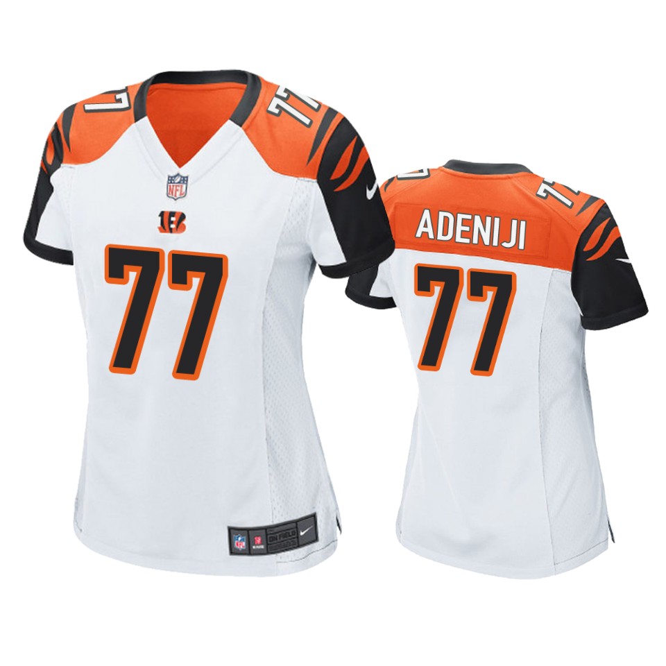 women hakeem adeniji bengals white game jersey