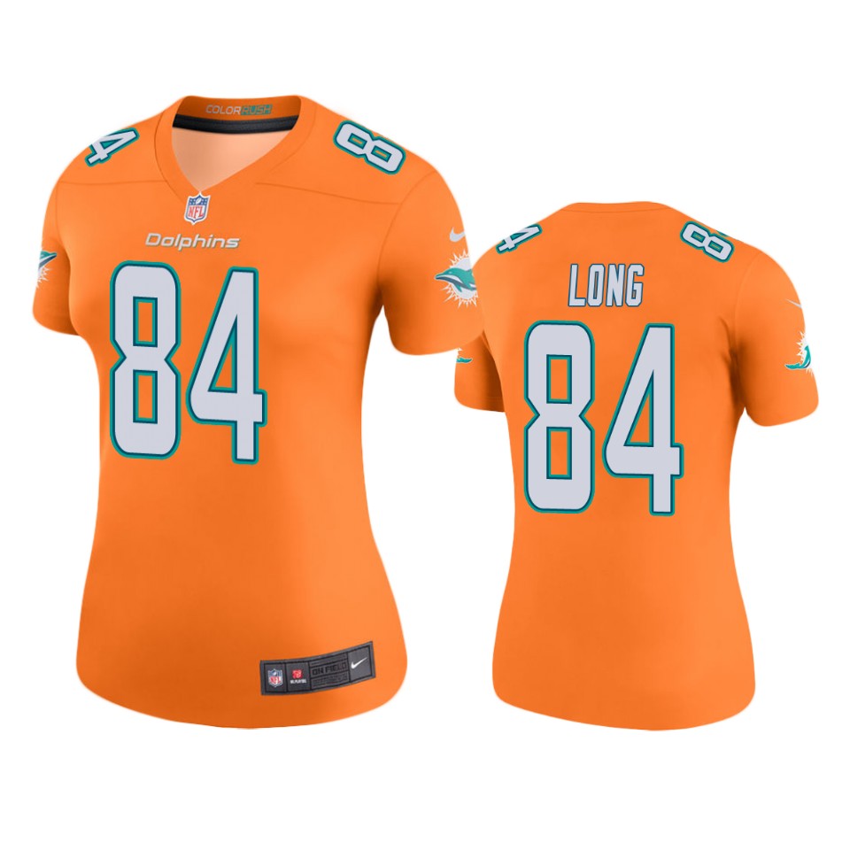 women hunter long dolphins orange color rush legend jersey