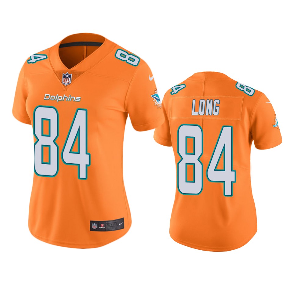 women hunter long dolphins orange color rush limited jersey