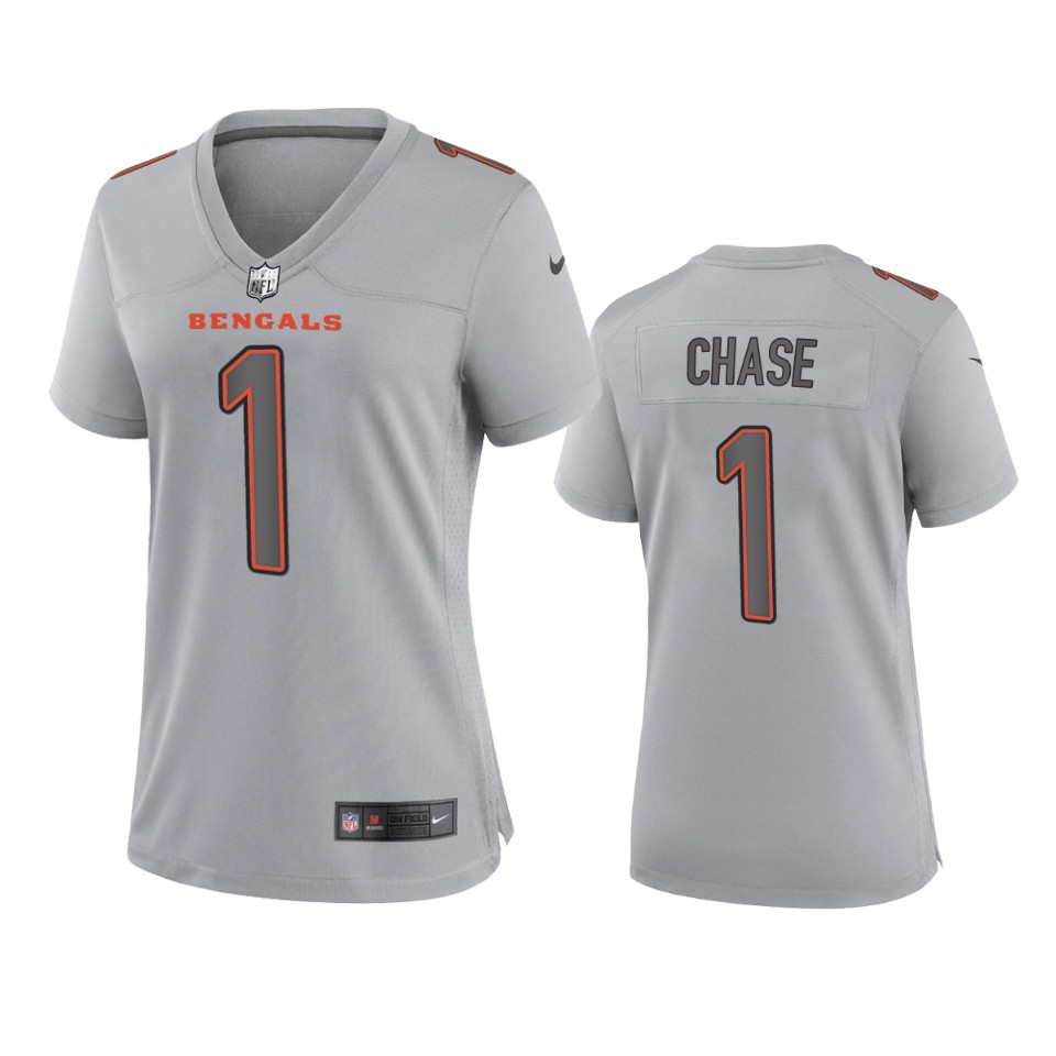 women ja'marr chase bengals atmosphere fashion game gray jersey