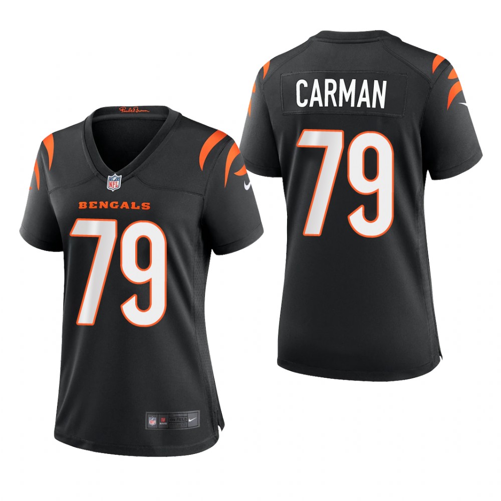 women jackson carman bengals black game jersey