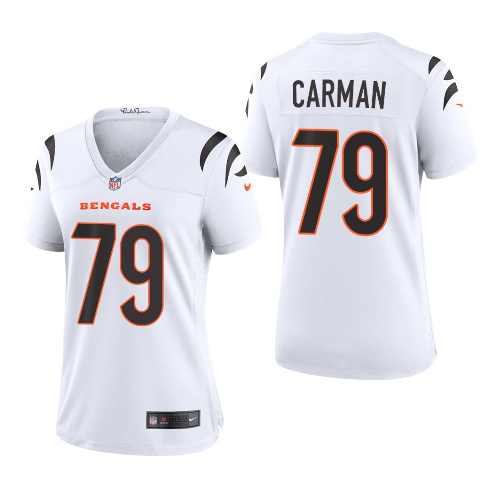 women jackson carman bengals white game jersey